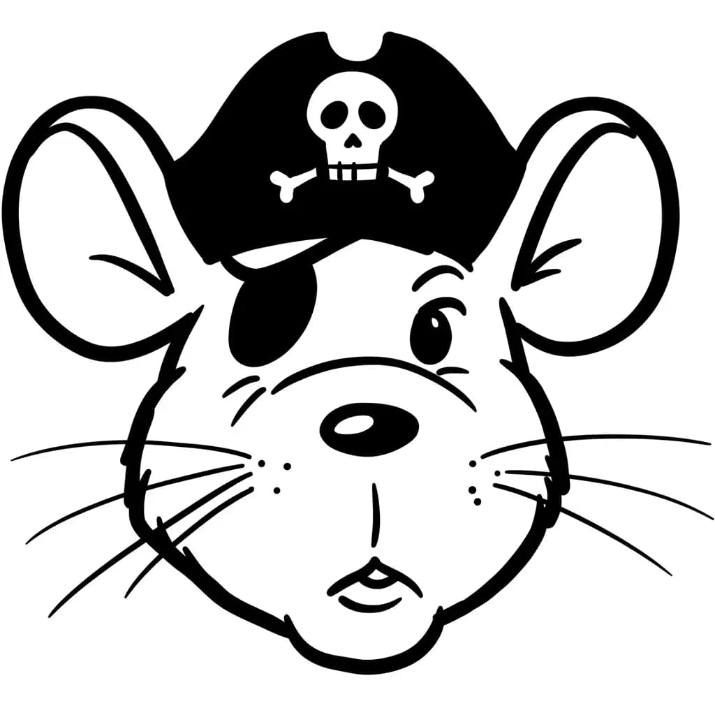 Muis Kleurplaat van een schattige muis die ideaal is om in te kleuren door kinderen en volwassenen.