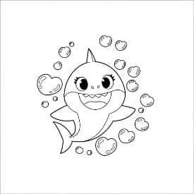 Baby Shark Baby Shark Kleurplaat