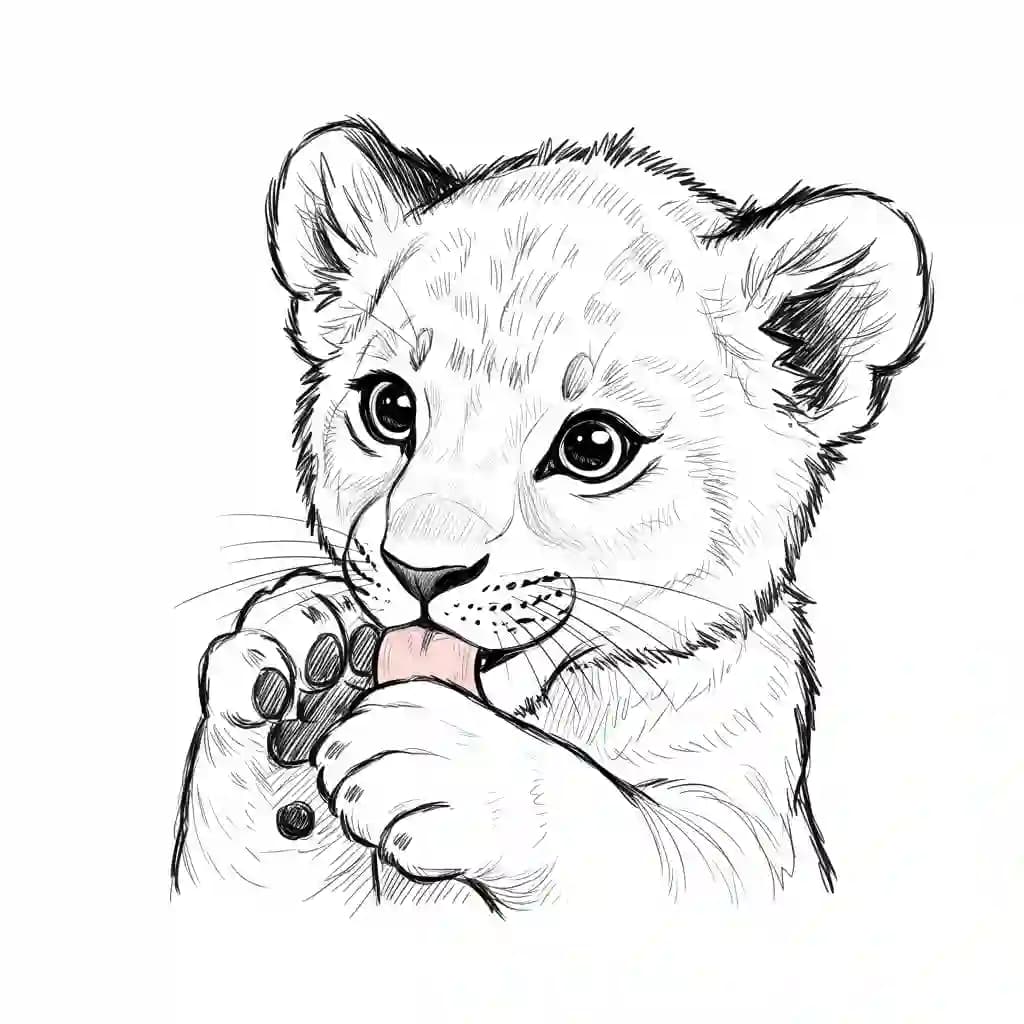 Lion King Kleurplaat van Lion King met een avontuurlijk savanne-thema om in te kleuren.