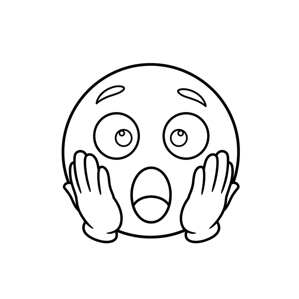 Emoji Lijntekening van een eenvoudige Emoji om zelf in te kleuren.