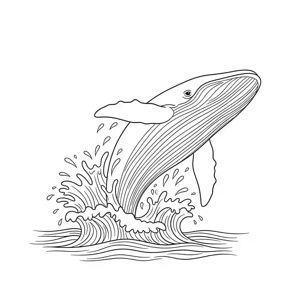 Walvis Kleurplaat van een Walvis die kinderen en volwassenen creatief kunnen inkleuren.
