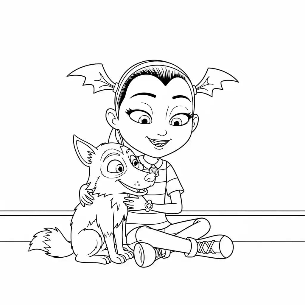 Vampirina Kleurplaat van Vampirina met een vrolijk en speels thema om in te kleuren.