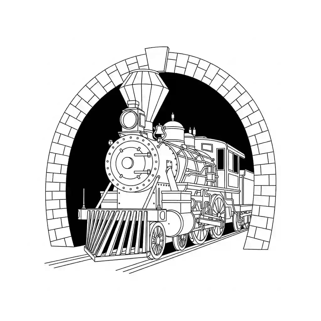 Trein Kleurplaat van een trein met een leuk en creatief ontwerp om zelf in te kleuren.