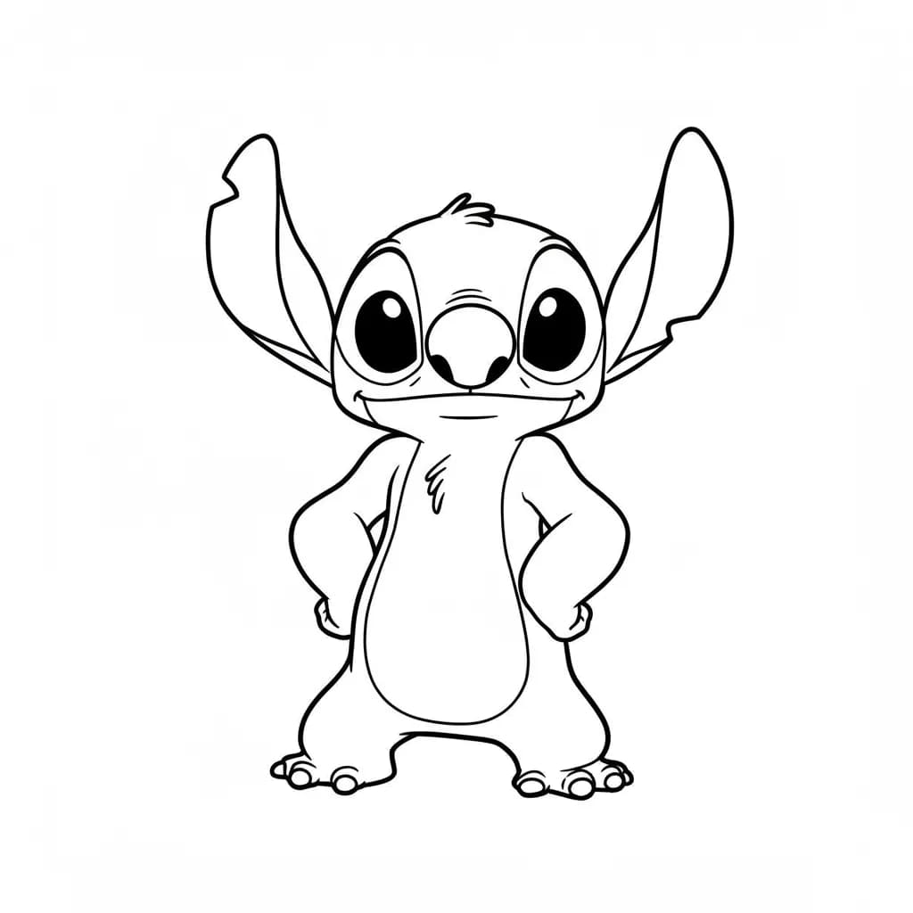 Stitch Kleurplaat van stitch om in te kleuren en gratis te printen