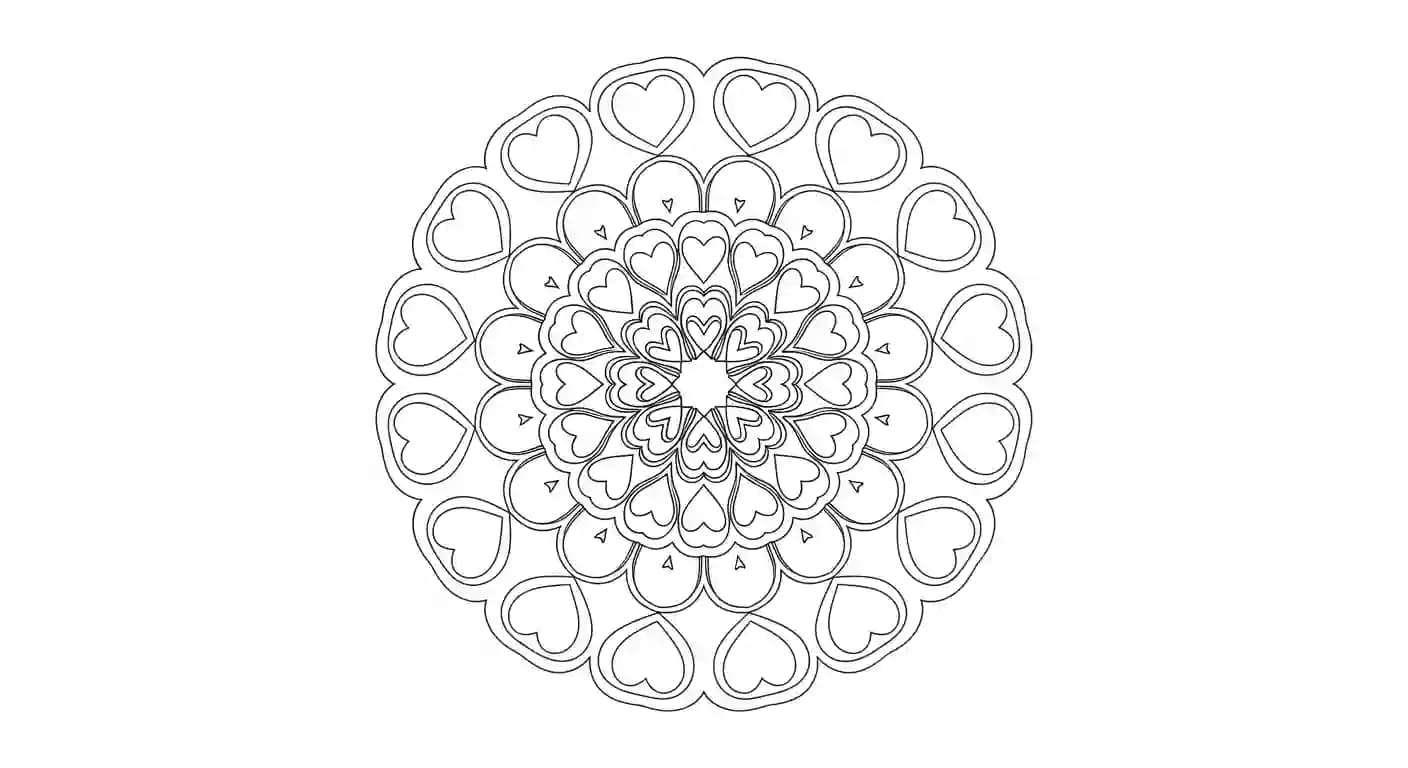 Mandala Gedetailleerde Mandala kleurplaat met patronen voor ontspannend kleurplezier.