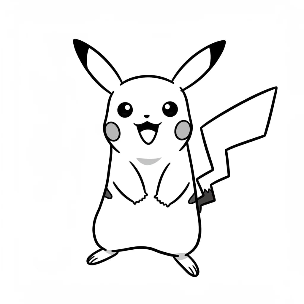 Pokemon Eenvoudige kleurplaat van Pokemon om zelf in te kleuren en gratis te printen.