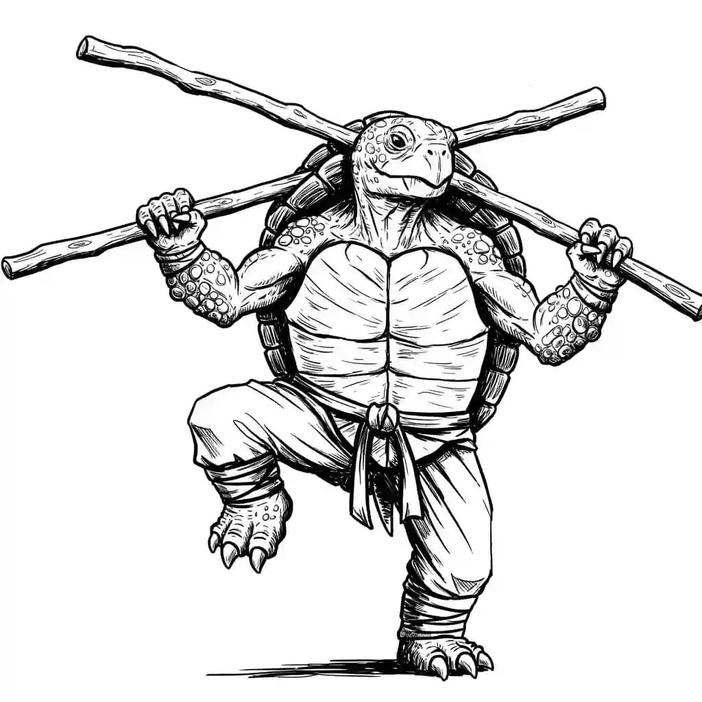 Tienermutante ninjaschildpadden Kleurplaat van tienermutante ninjaschildpadden met een avontuurlijk en speels thema om in te kleuren.