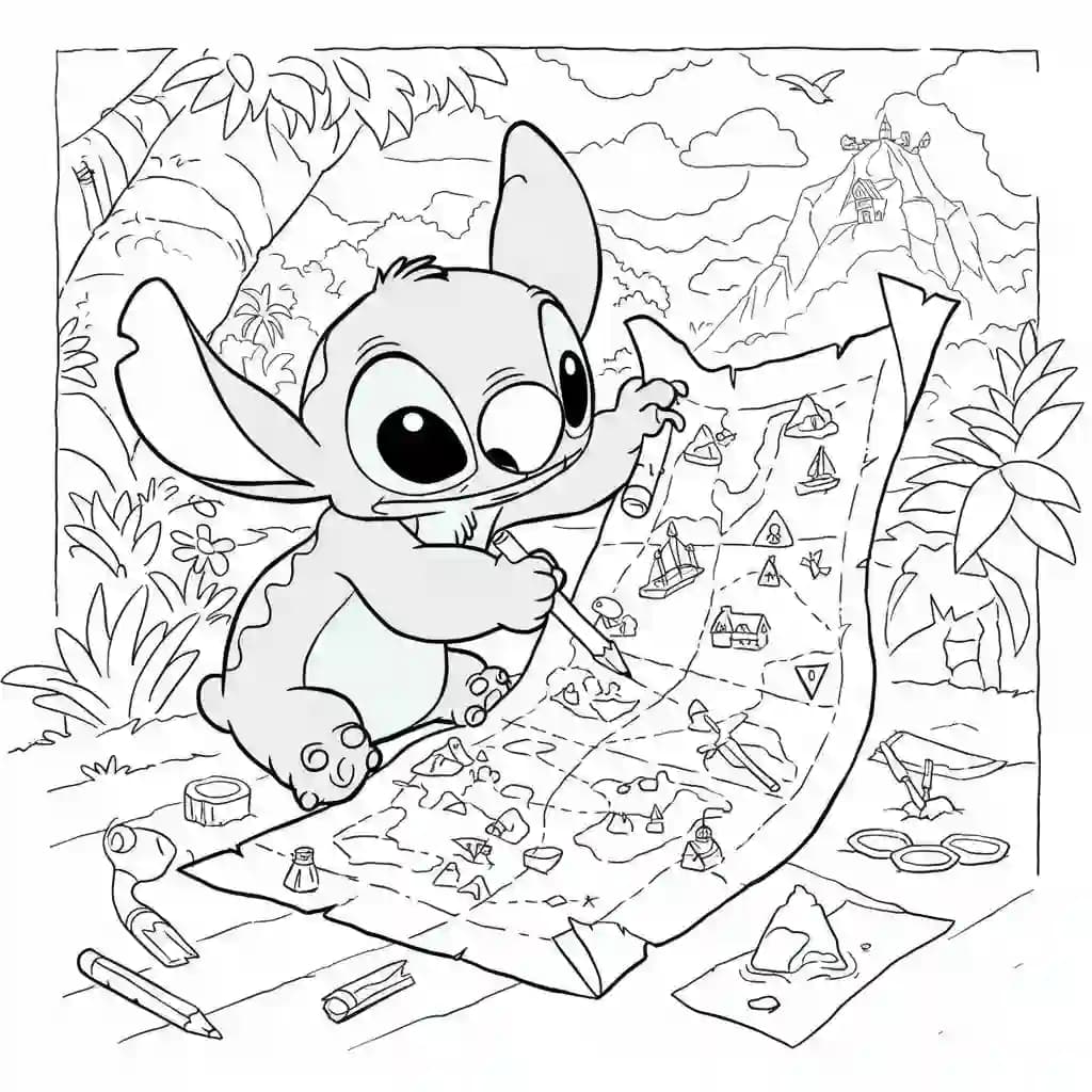 Stitch Kleurplaat van stitch om in te kleuren en gratis te printen