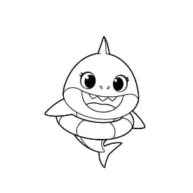 Baby Shark Baby Shark Kleurplaat