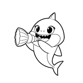 Baby Shark Baby Shark Kleurplaat