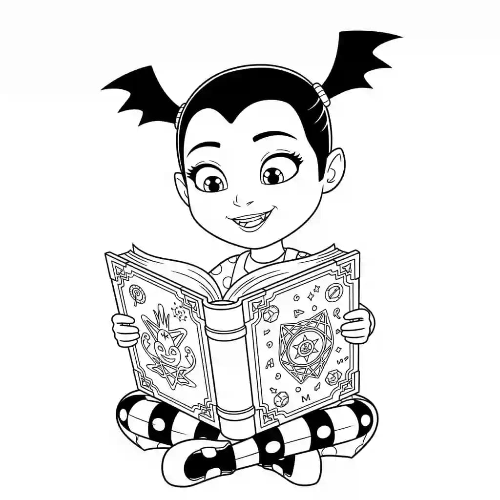 Vampirina Kleurplaat van Vampirina met een vrolijk en speels thema om in te kleuren.