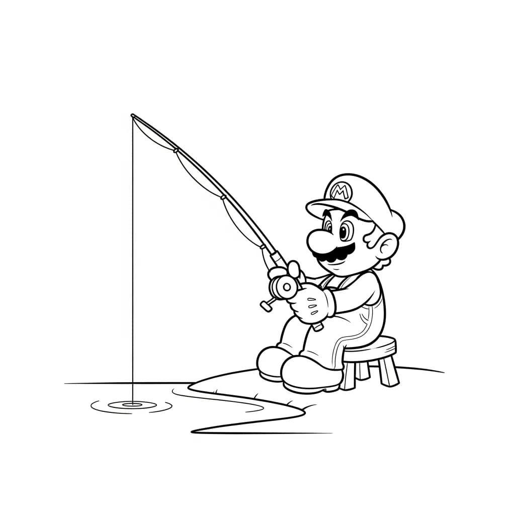 Mario Leuke kleurplaat van Mario om gratis te printen en creatief in te kleuren.