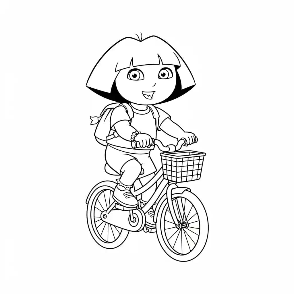 Dora Kleurplaat van Dora die eenvoudig te downloaden en in te kleuren is.