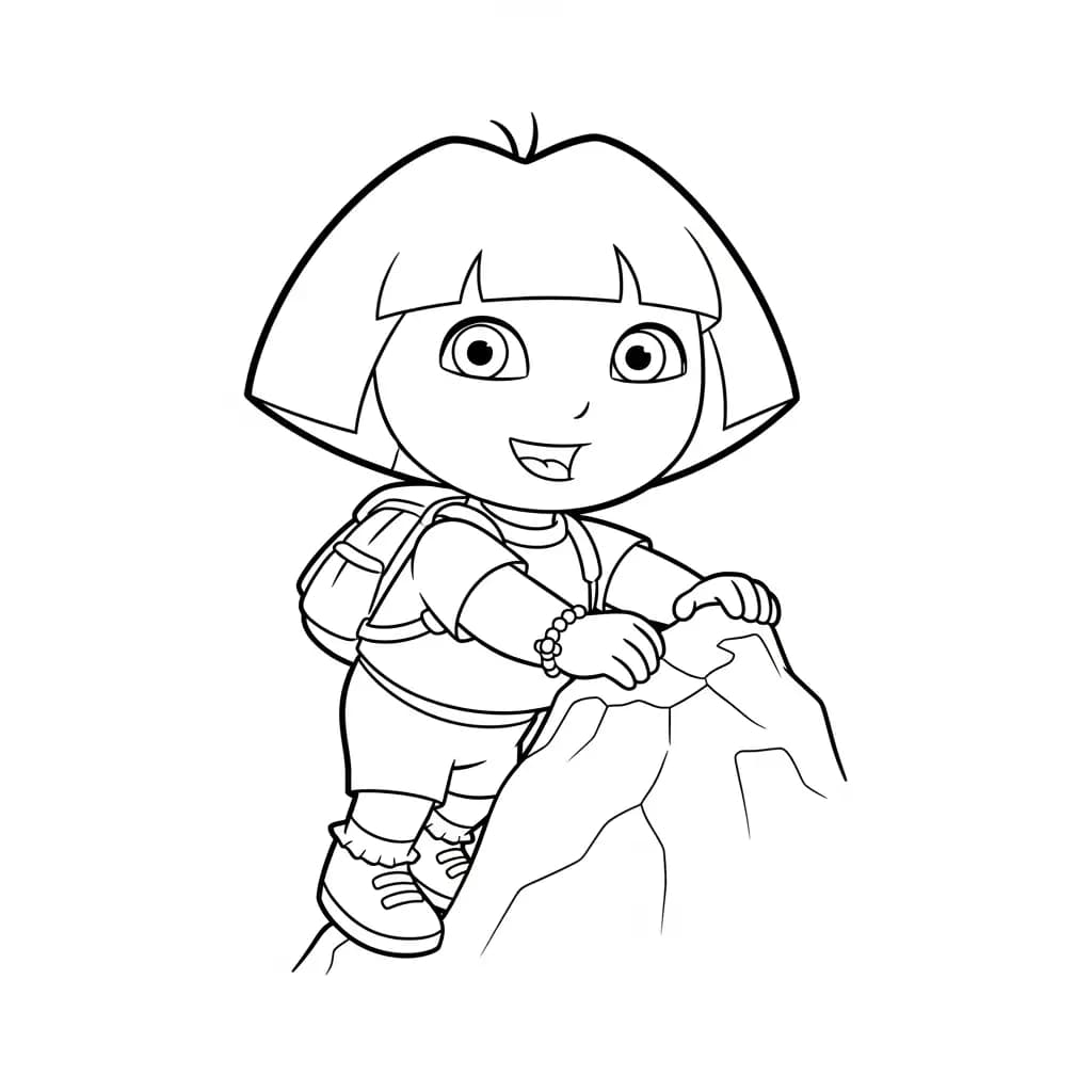 Dora Printbare kleurplaat van Dora voor kinderen en volwassenen.