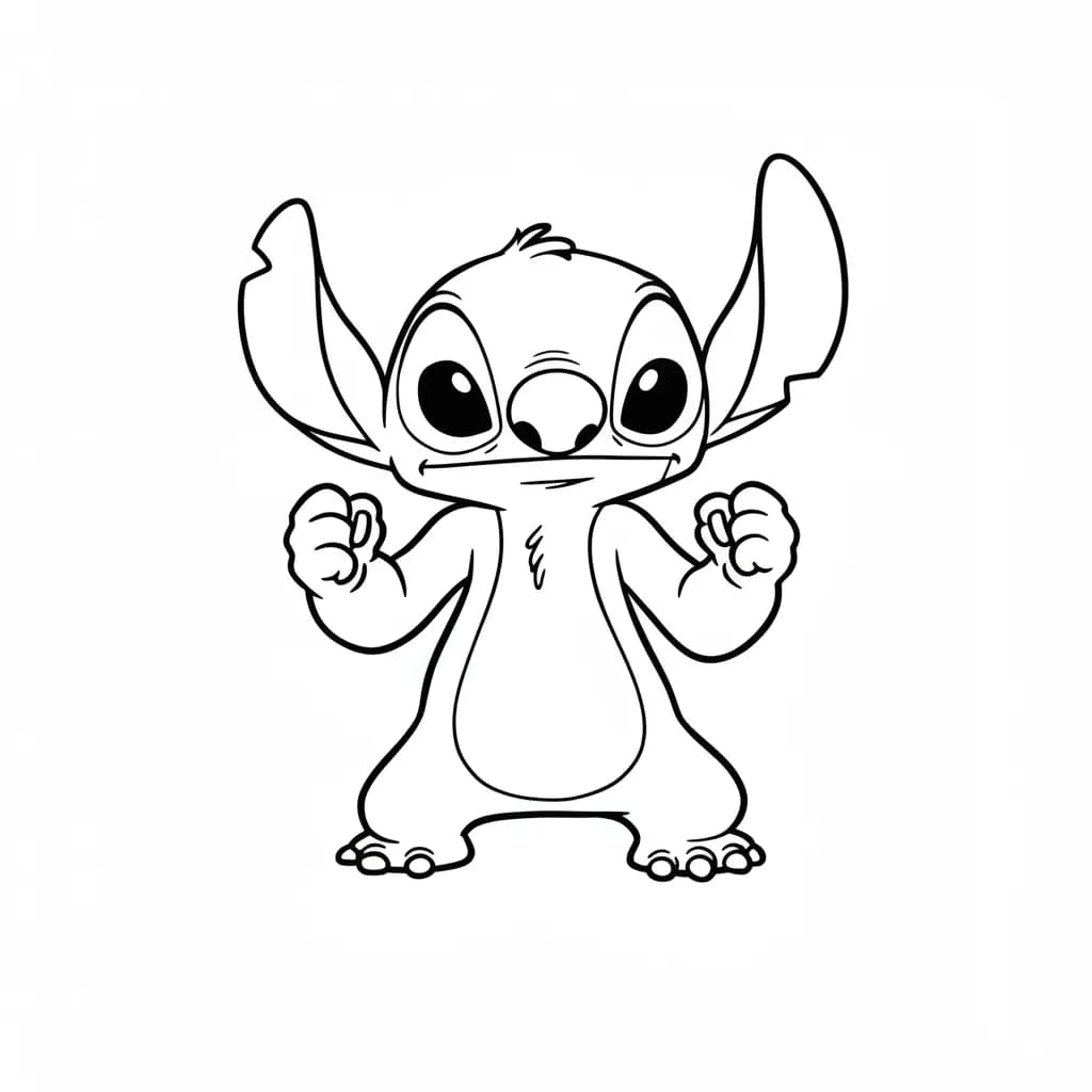 Stitch Kleurplaat van stitch om in te kleuren en gratis te printen