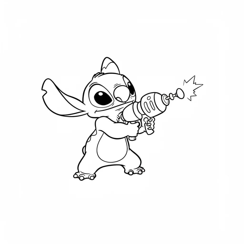 Stitch Kleurplaat van stitch om in te kleuren en gratis te printen