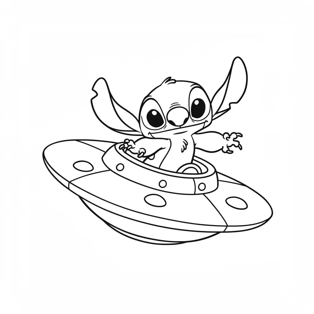 Stitch Kleurplaat van stitch om in te kleuren en gratis te printen